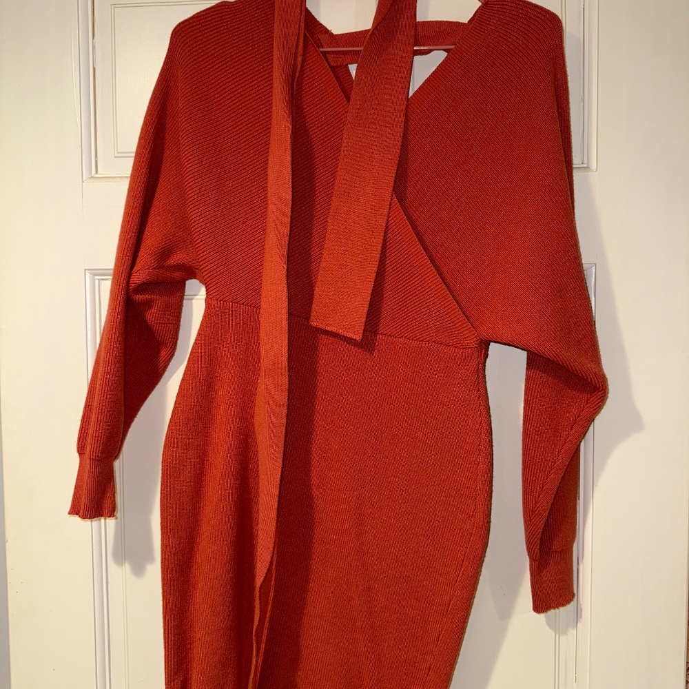 Orange Sweater Dress